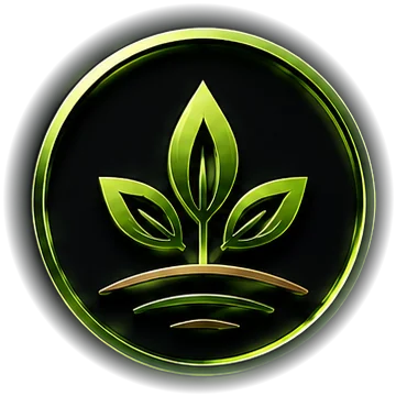 Earth element emblem, a glowing metallic ring on black